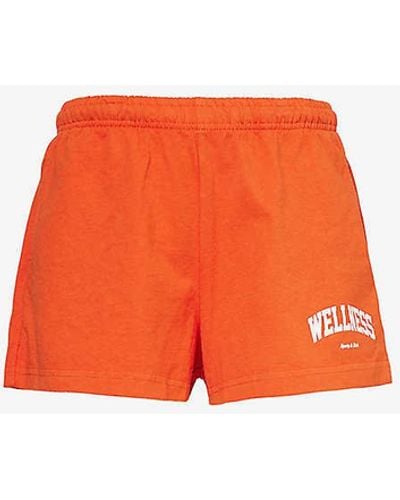 Sporty & Rich Wellness Cotton-jersey Shorts X - Orange