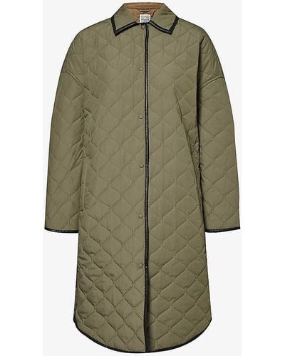 Totême Quilted Regular-fit Recycled-polyester Coat - Green