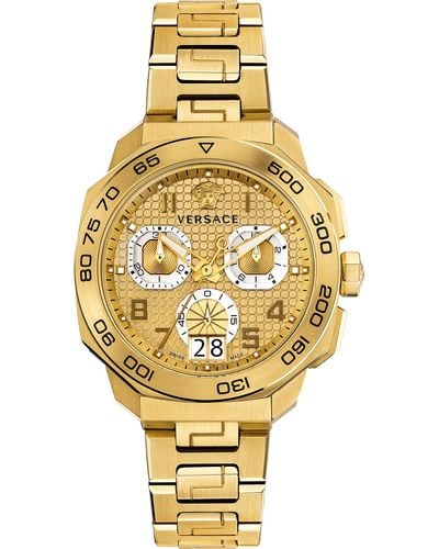 Versace Vqc040015 Dylos Yellow Gold-toned Watch - Metallic