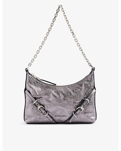 Givenchy Voyou Party Leather Shoulder Bag - Gray