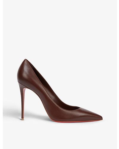 Christian Louboutin Kate 100 Leather Courts - Brown