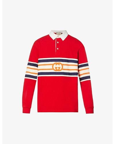 Gucci Relaxed-fit Cotton-jersey Polo Shirt X - Red