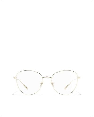 Chanel Round Eyeglasses - White
