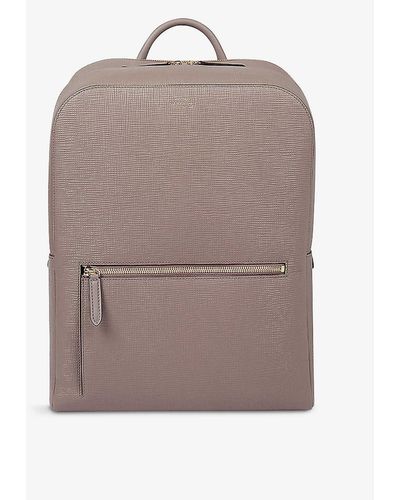 Smythson Panama Zip-around Leather Backpack - Brown