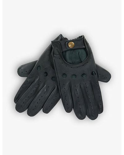 Dents Delta Leather Driving Glove - Gray