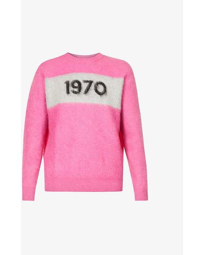 Bella Freud 1970 Oversized Mohair-blend Jumper - Pink