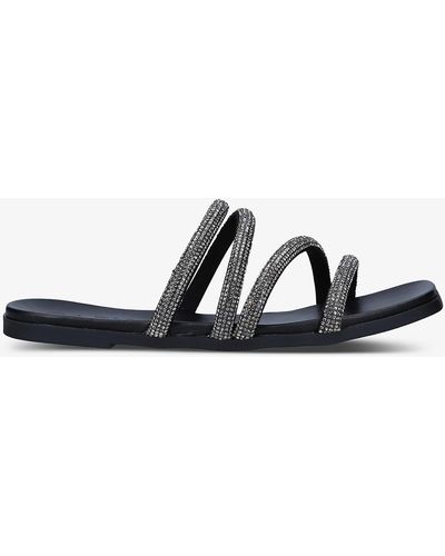 Carvela Kurt Geiger Sassy Embellished Faux-leather Sandals - Black