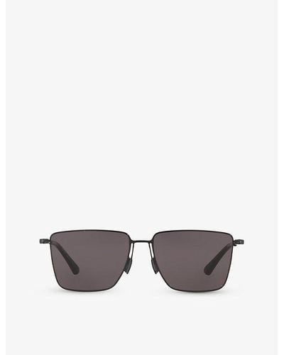Bottega Veneta 6j000422 Bv1267s Square-frame Metal Sunglasses - Gray