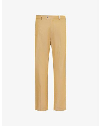 Burberry Tapered-leg Regular-fit Cotton Pants - Natural