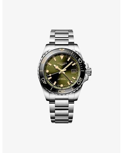 Longines L37904066 Hydroconquest Stainless-steel Automatic Watch - Green