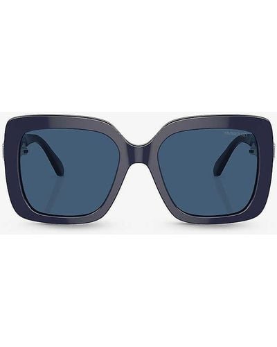 Swarovski Sk6001 Square-frame Acetate Sunglasses - Blue