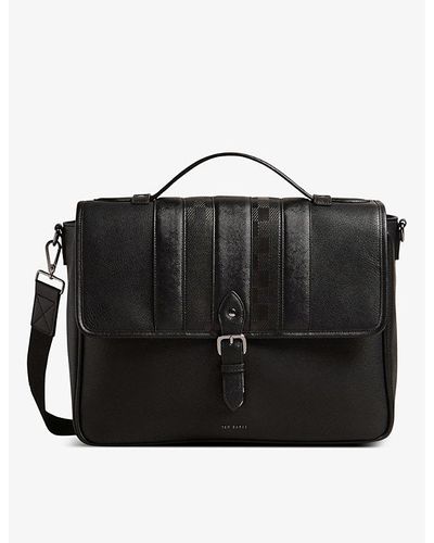 Ted Baker Wayvees Logo-hardware Faux-leather Satchel - Black