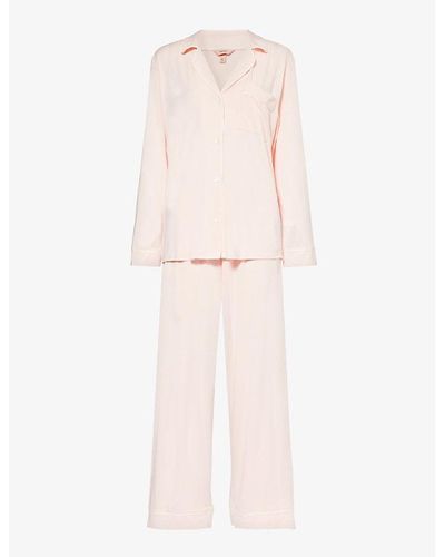 Eberjey Gisele Contrast-piping Stretch-woven Pyjama Set - Pink