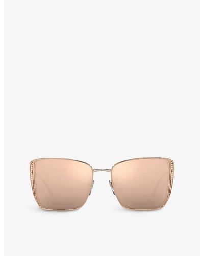 BVLGARI Bv6176 B.zero1 Square-frame Metal Sunglasses - Pink
