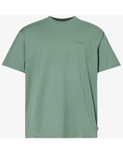Levi's Brand-embroidered Crewneck Cotton-jersey T-shirt X - Green
