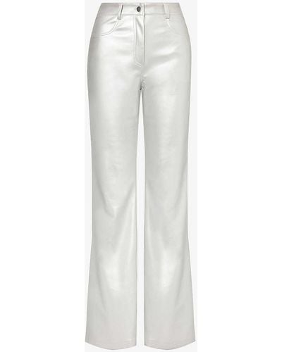 Amy Lynn Lupe Metallic Faux-leather Trousers X - White