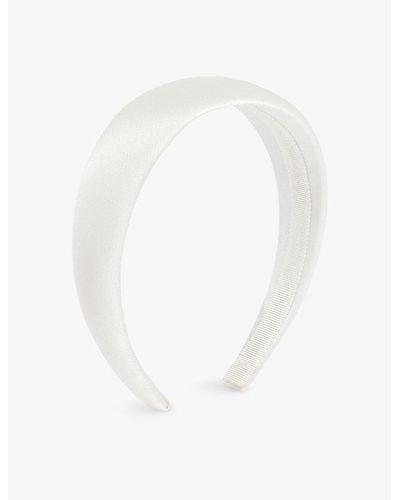 Jennifer Behr Kate Brand-patch Silk Headband - White