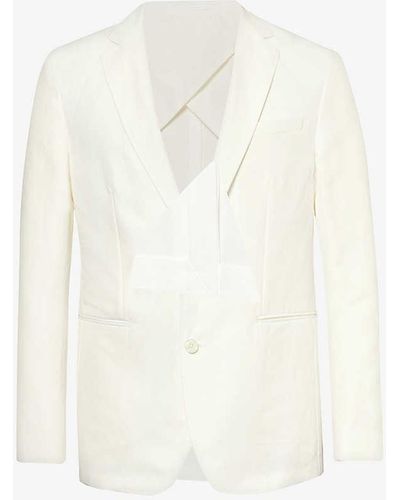 Orlebar Brown Garret Single-breasted Notch-lapel Linen-blend Blazer - White