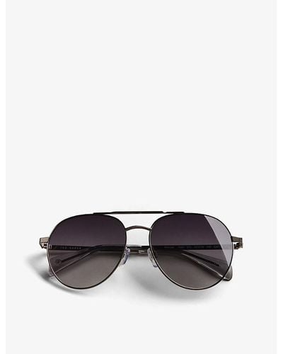 Ted Baker Konraad Aviator Stainless-steel Sunglasses - Black