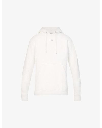 Sandro Logo-embroidered Organic Cotton-jersey Hoody X - White