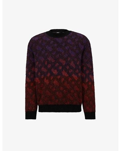 BOSS Degradé-jacquard Relaxed-fit Knitted Sweater X - Red