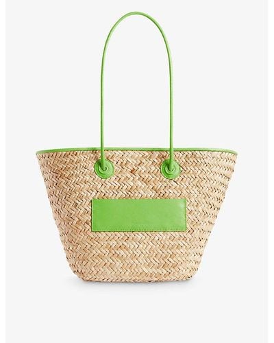 Claudie Pierlot Dryanm Straw-woven Basket Bag - Green