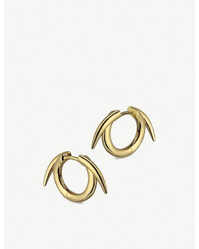Shaun Leane Thorn Yellow Gold-plated Vermeil Silver Hoop Earrings - Metallic