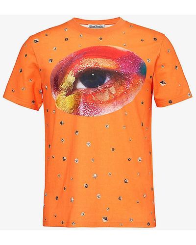 Acne Studios Graphic-print Cotton-jersey T-shirt - Orange