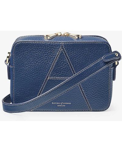 Aspinal of London Camera Leather Cross-body Bag - Blue