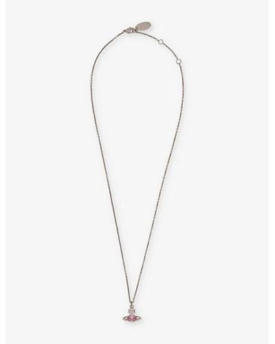 Vivienne Westwood Allie Brass And Cubic Zirconia Necklace - White