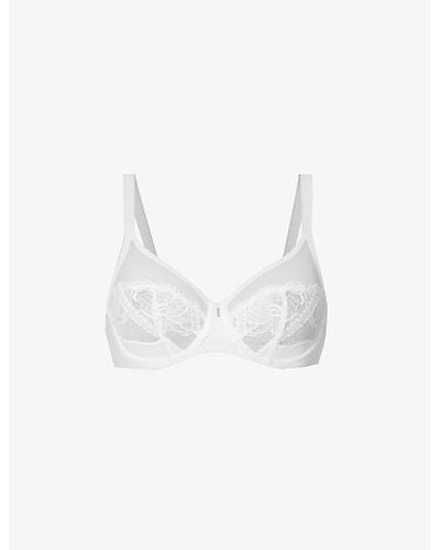 Chantelle Orangerie Floral-embellished Underwired Lace Bra - White