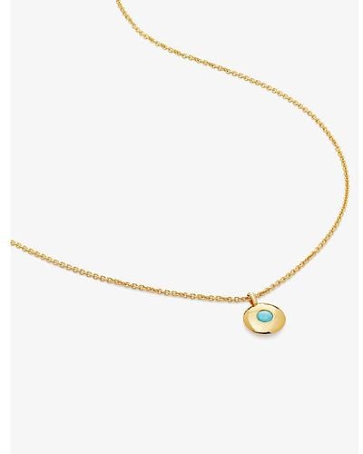 Monica Vinader December Birthstone 18ct -plated Vermeil Sterling-silver And Turquoise Pendant Necklace - Natural