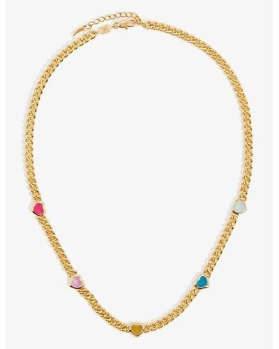 Missoma Jelly Heart 18ct Recycled Yellow-gold Plated Brass, Quartz And Chalcedony Necklace - Metallic