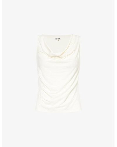 Reformation Darla Slim-fit Stretch-woven Top - White