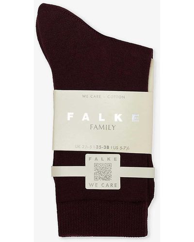 FALKE Branded Cotton-blend Socks - Red