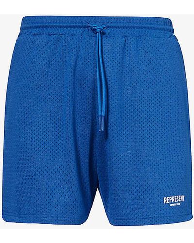 Represent Owners Club Brand-print Mesh Shorts - Blue