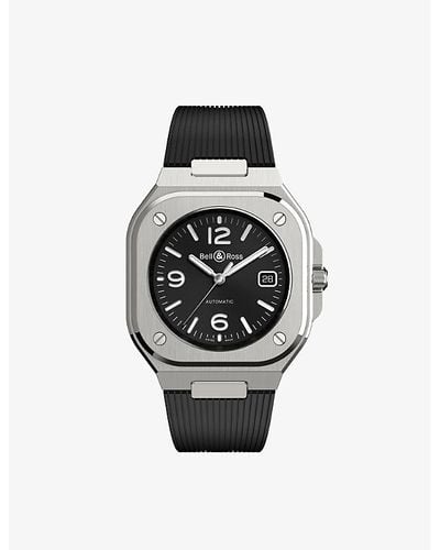 Bell & Ross Br05a-bl-stsrb Stainless-steel And Rubber Automatic Watch - Black