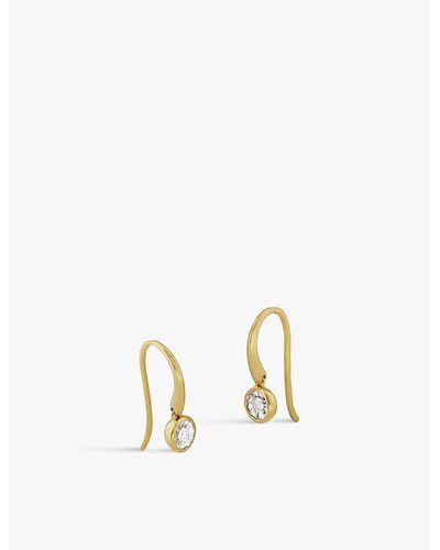 Monica Vinader Essential Wire 18ct Yellow -plated Vermeil Sterling-silver And 0.09ct Diamond Earrings - Natural