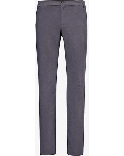 PAIGE Stafford Straight-leg High-rise Stretch-woven Blend Trousers - Blue