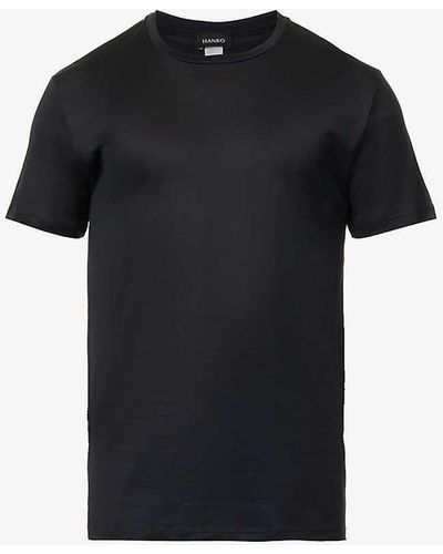 Hanro Crew-neck Regular-fit Cotton-jersey T-shirt X - Black