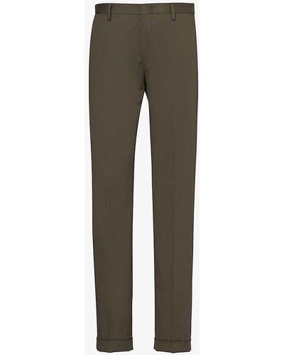 Paul Smith Slim-fit Straight-leg Stretch-organic-cotton Trousers - Grey