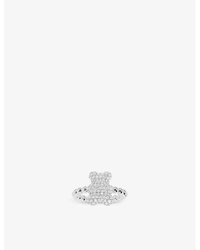 Apm Monaco Yummy Baby Snow Sterling- And Zirconia Ring - White