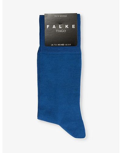 FALKE Tiago Crew-length Cotton-blend Socks - Blue