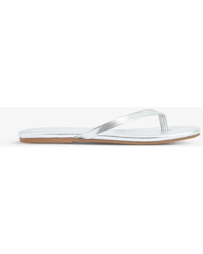 Melissa Odabash Branded Leather Sandals - White
