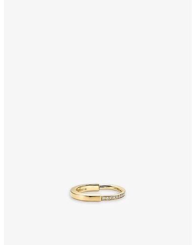 Tiffany & Co. Lock 18ct Yellow-gold And 0.17ct Diamond Ring - Metallic