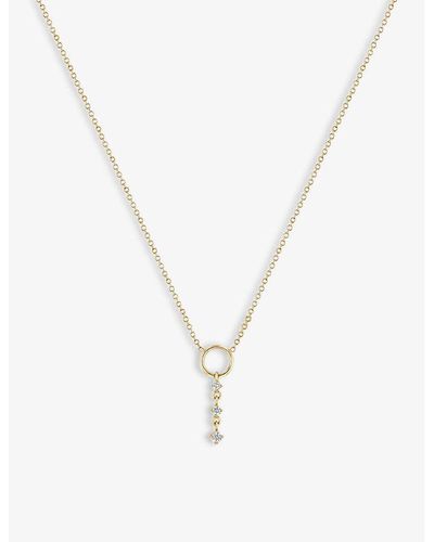 The Alkemistry Zoë Chicco 14ct Yellow-gold And 0.07ct Diamond Pendant Necklace - White