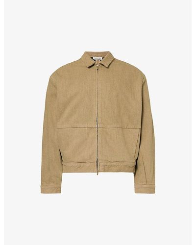 Fear Of God Brand-patch Relaxed-fit Denim Jacket X - Natural