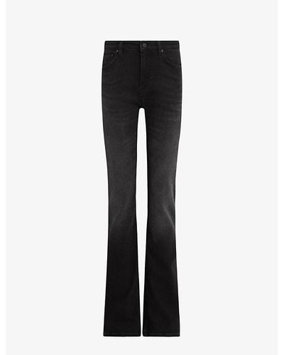 AllSaints Haldan High-rise Bootcut Stretch Organic-denim Jeans - Black