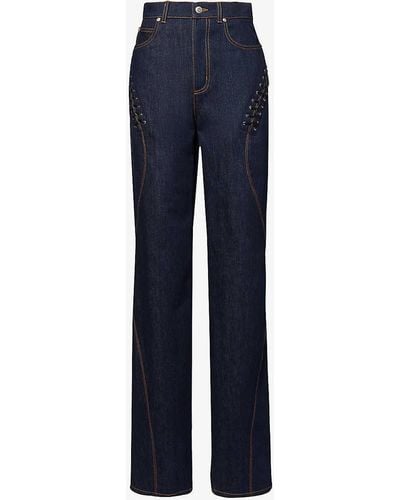 Alexander McQueen Straight-leg High-rise Jeans - Blue