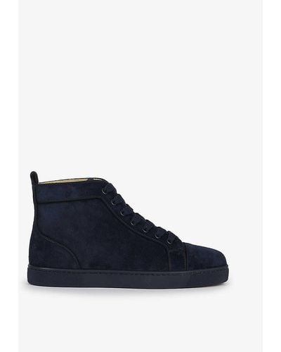 Christian Louboutin Louis Orlato Suede High-top Trainers - Blue